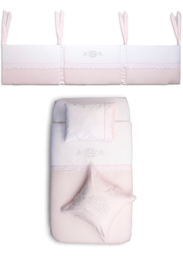 8 Piece Princess Crib Bedding Set Pink 60X120, 70x140 5105 FUNNABABY