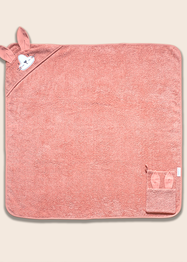 Set Prosop Cu Capison Si Manusa Baie Corai 90x90 cm 8913 FUNNABABY