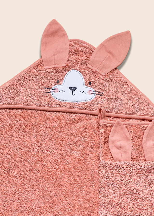 Set Prosop Cu Capison Si Manusa Baie Corai 90x90 cm 8913 FUNNABABY