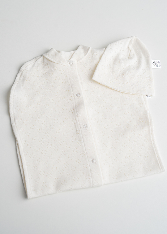 Newborn Sleeping Bag and Hat Set Organic Cotton Cream MOM-011 Momykeep
