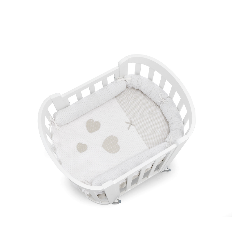 Set Protectie 3 Piese Patut Mini Bebe Bumbac Pat Transformabil Sweet
