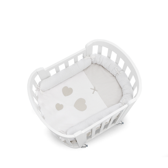 Set Protectie 3 Piese Patut Mini Bebe Bumbac Pat Transformabil Sweet