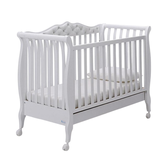 Дитяче ліжечко - Trionfo Upholstered White Azzurra, Elegance and Comfort 