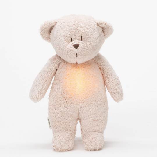 Organic Cotton Teddy Bear Musical Toy with Built-in Night Light Rose Moonie 2.0 