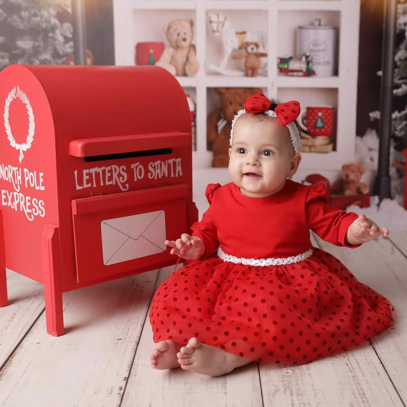 AnneBebe - Rochita Rosie Fusta Tull Cu Buline AnneBebe