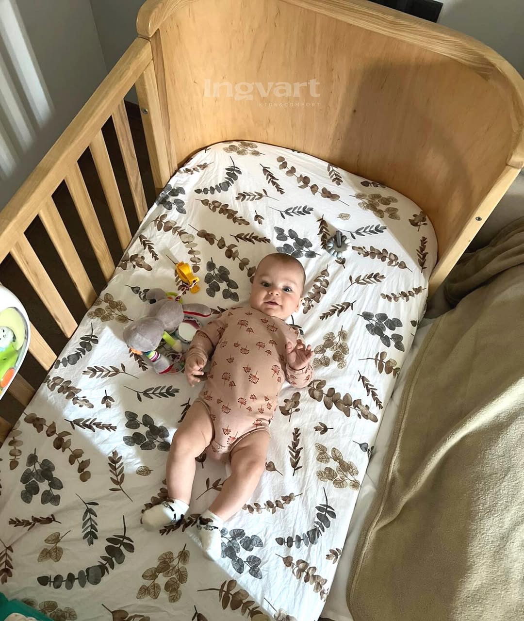 Patut bebelusi evolutiv cosleeper lemn Natur Boho Simplu culoar Natural Ingvart