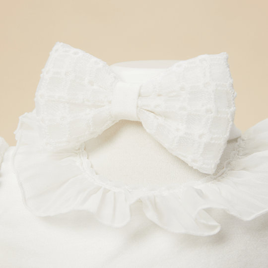 Bentita Amanda Crem Funda Organza Brodata Fetite AnneBebe