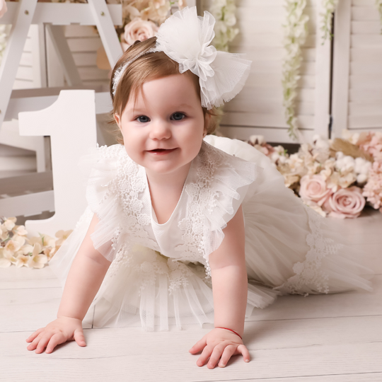 Bentita Eleganta Bianca Crem Funda Tull Si Dantela AnneBebe