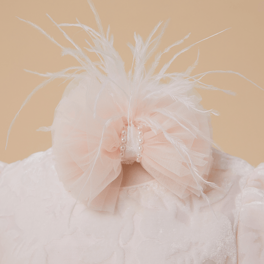 Bentita Stela Funda Tull Roz Deschis Cu Fulg Botez Fetite AnneBebe