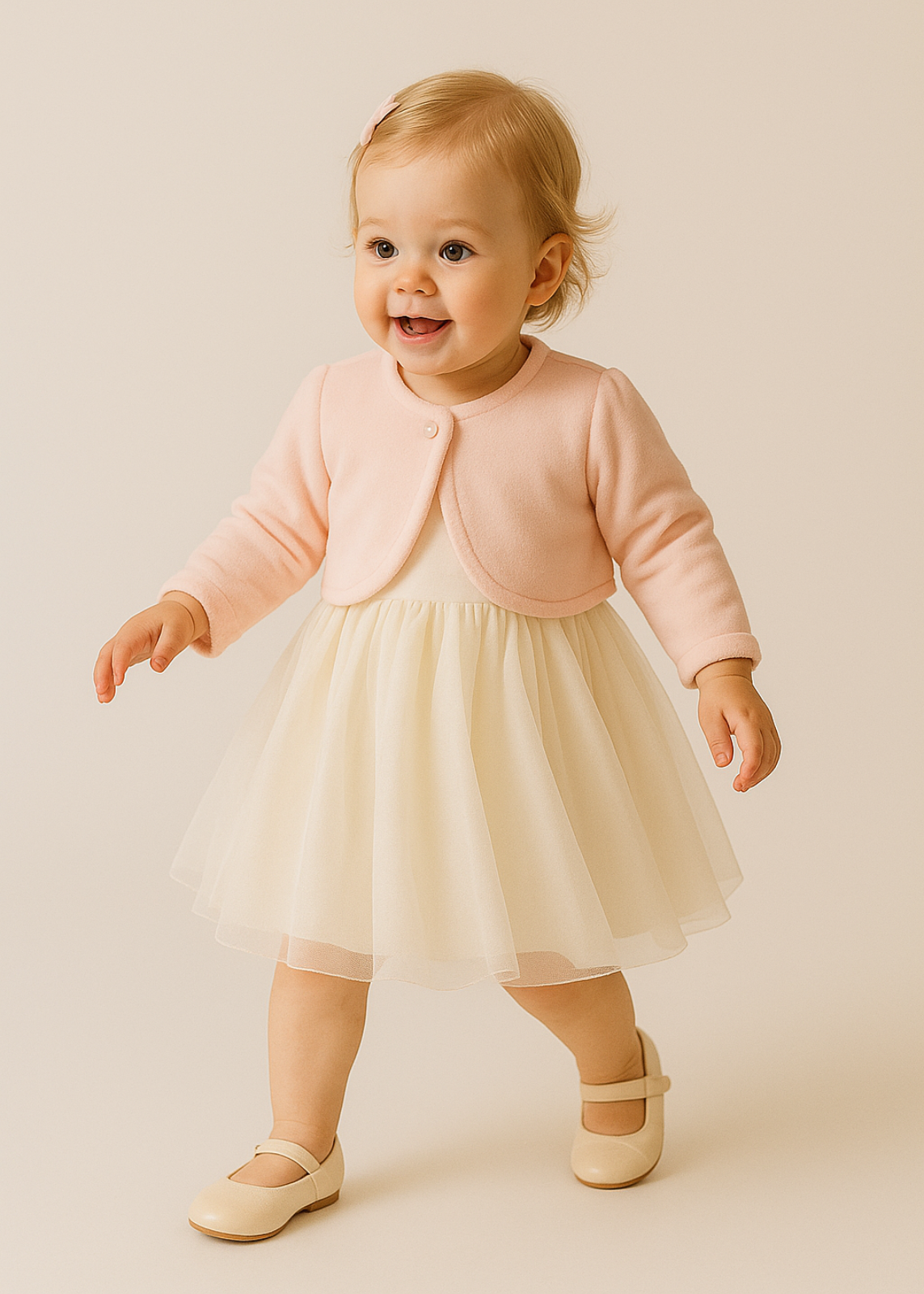 Pink plush bolero Babies Annebebe