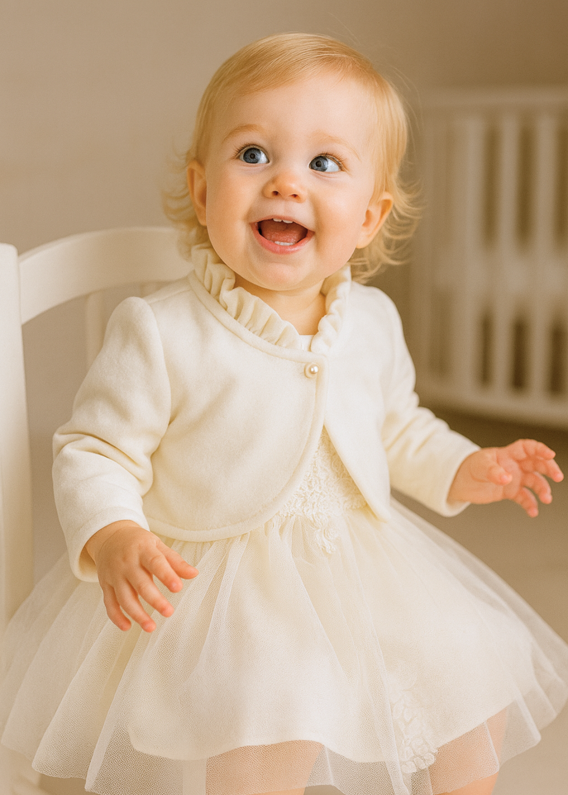 Bolero Catifea Crem Fetite AnneBebe