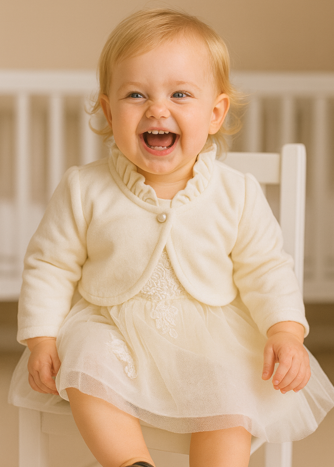 Bolero Catifea Crem Fetite AnneBebe