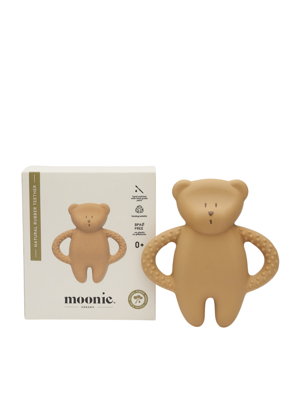 Jucarie Dentitie Ursulet Latex Natural Pur Natural Bear Cappuccino Moonie