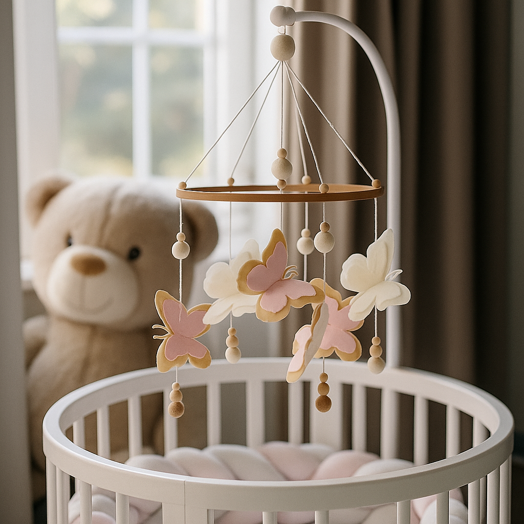 Carusel muzical cu fluturasi pentru patut bebe fara suport Ingvart