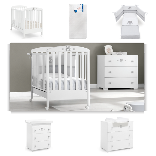 Pachet 5 piese Pat Saltea Set Textil Protectie Comoda Cabinet Charly