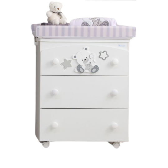 Upholstered chest of drawers Collection Dido Elegant Design with Upholstered Table 