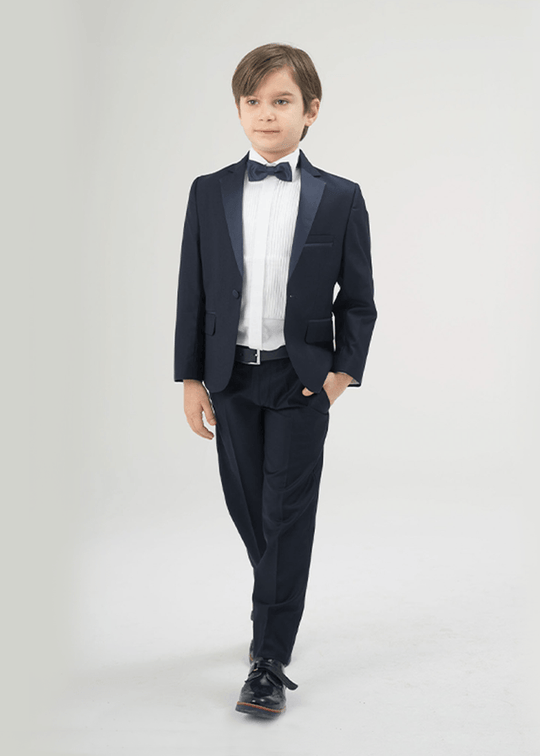 5 Piece Suit Navy Blue Elegant Ceremony Boy Col D Blue 1695 LaKids 