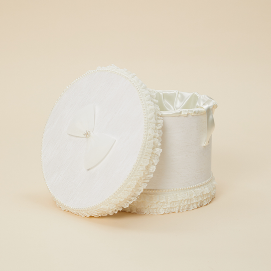 Cufar Rotund Crem Trei Randuri Dantela Elegant Fetite AnneBebe