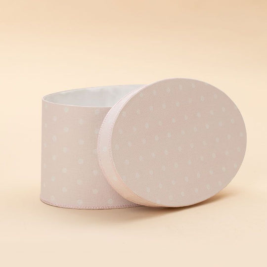 Cufar Roz Elegant cu Buline Crem Oval Personalizabil Fetite AnneBebe