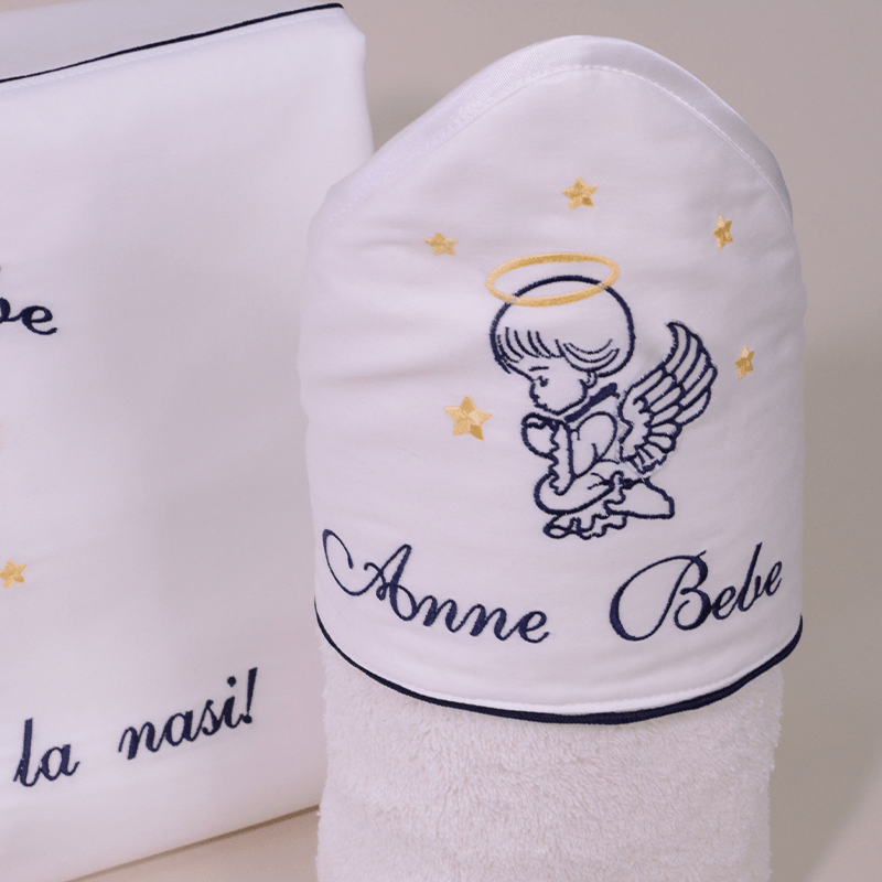 AnneBebe - Cutie Trusou Botez Personalizat Crem Aripi Inger AnneBebe