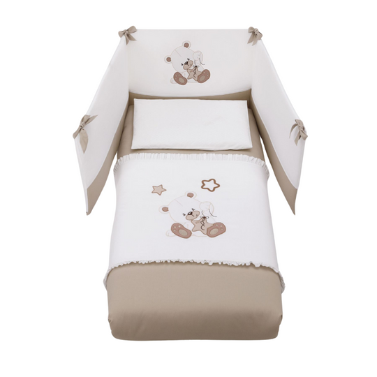 Set Protectie Patut 4 Piese Bumbac Colectia Dido Havana Azzurra