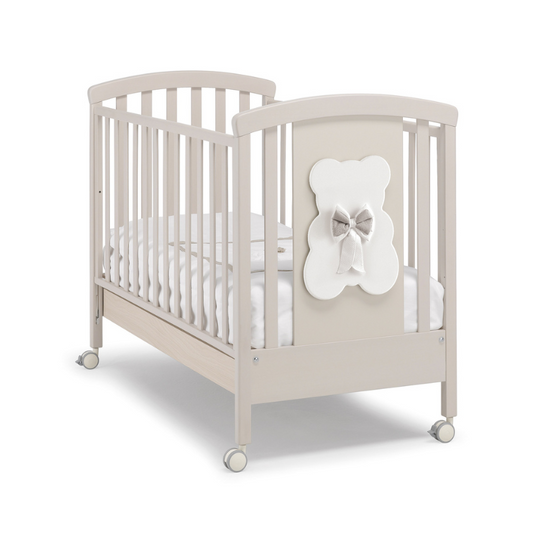 Patut bebelusi Dudu Erbesi Lemn Solid Fag cu sertar si laterala culisanta Bleached Tortora