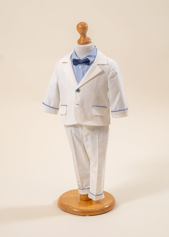 Fabian Suit Cream Jacket And Pants Blue Shirt AnneBebe