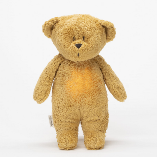 Organic Cotton Teddy Bear Musical Toy with Built-in Night Light Honey Moonie 2.0 