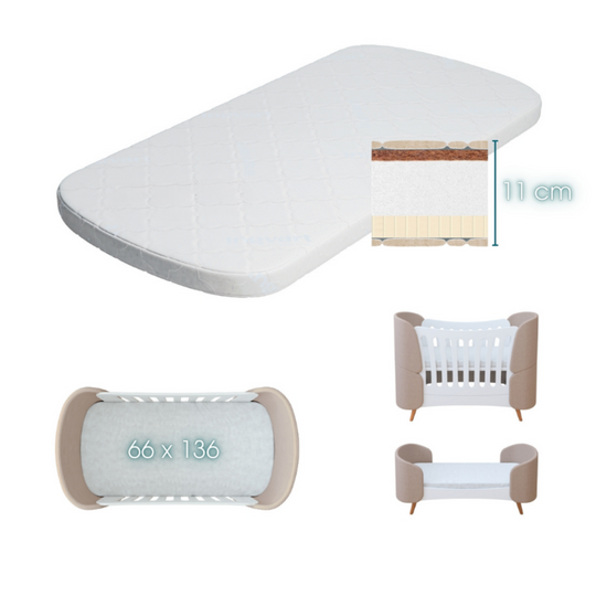 Mattress 136x66x11 cm Fly Aloe Vera Crib Removable Washable Ingvart