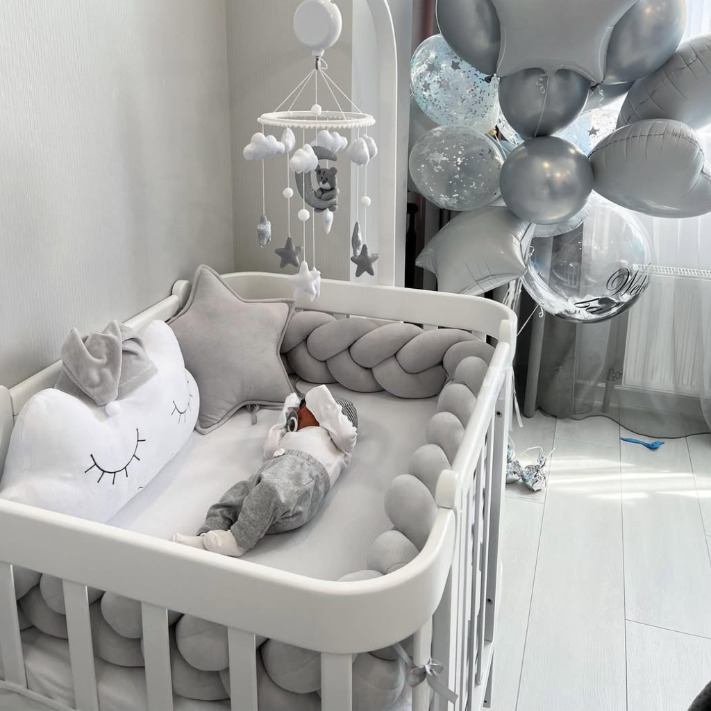 Cloudy white-blue velor decorative pillow