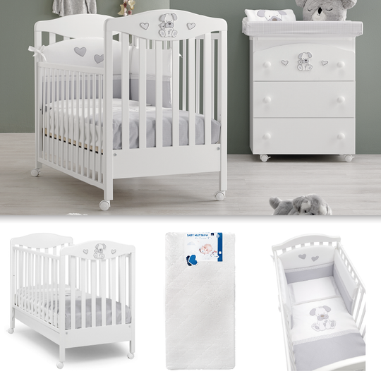 Dormitor Bebelusi Lucky  3 piese Patut + Saltea + Set Protectie