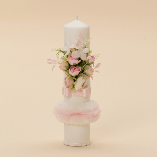 Lumanare Ava Tematica Flori Personalizata Botez AnneBebe