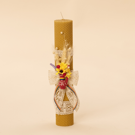 Lumanare Victoria Traditionala MareCeara Naturala Model Fagure Botez Traditional AnneBebe