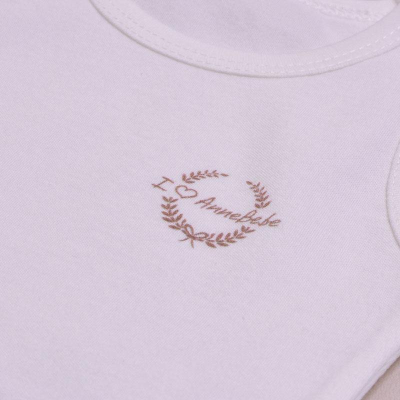 AnneBebe - Maieu Body Bebelusi Bumbac Organic Alb 67057 Kity Kate