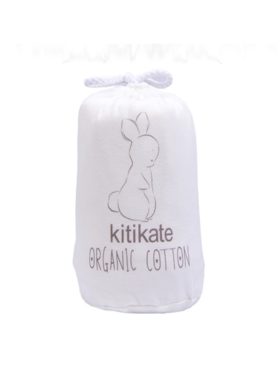 Cearceaf patut bebe alb 140x70 cm bumbac organic 9015 KitiKate