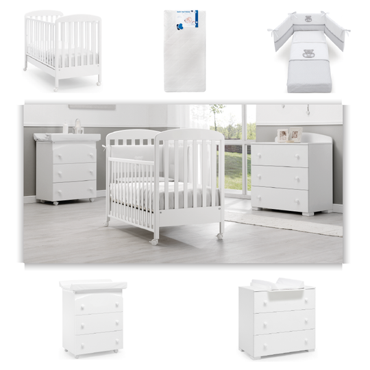 Pachet 5 piese Pat Saltea Set Textil Protectie Comoda Cabinet Nido