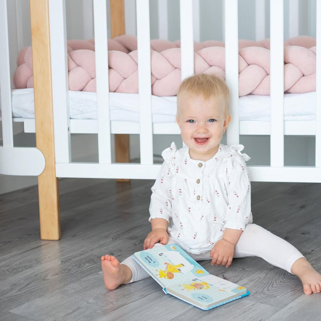 Patut Nika 60cm latime Transformabil 5in1 Alb Natural cu Bare Groase 60x95/120cm Ingvart