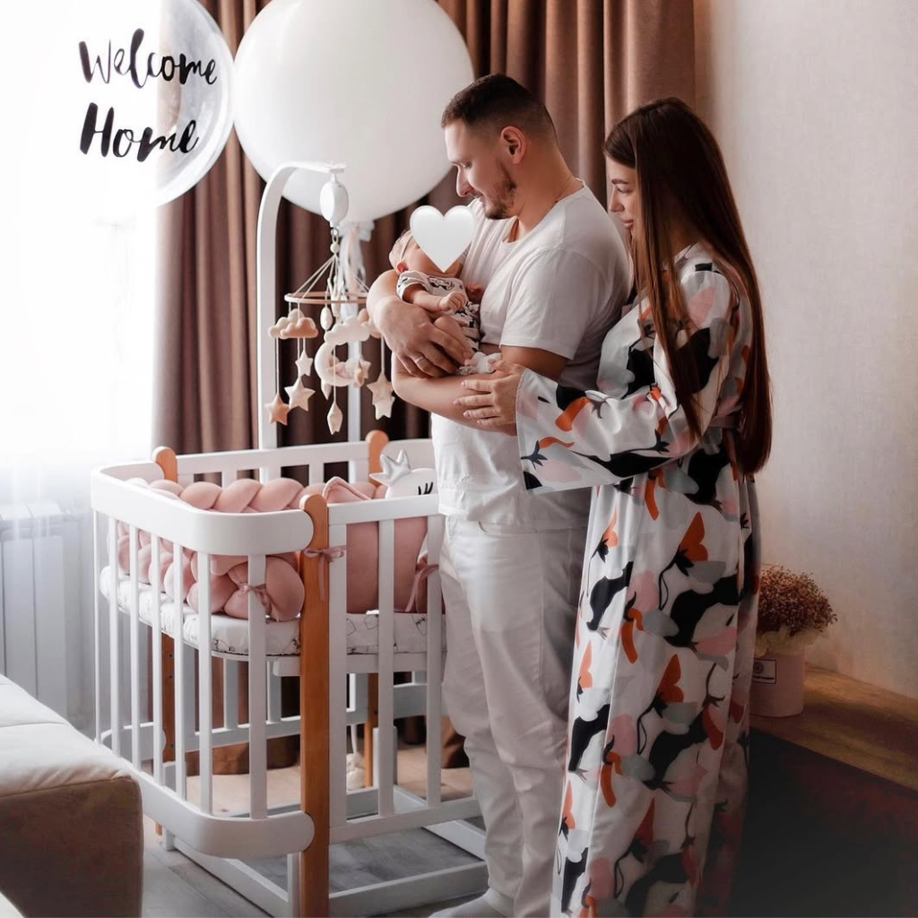 Patut Nika 60cm latime Transformabil 5in1 Alb Natural cu Bare Groase 60x95/120cm Ingvart