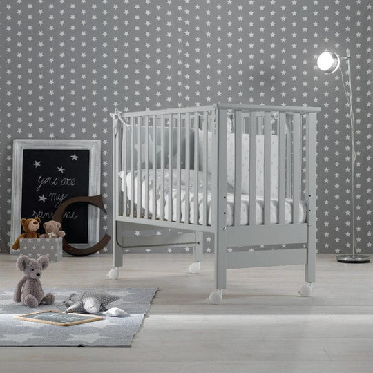 Ліжко Economy Cosleeping Attachable Contact Grey з матрацом у комплекті та антирефлюксною опорою з італійського буку