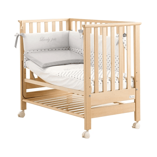 Економічне ліжко для спільного сну, що кріпиться Natural Contact, з матрацом у комплекті та антирефлюксною підтримкою з італійського буку