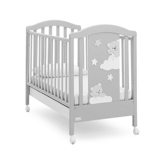 Pat Bebe Lemn - Mars Gri cu Somieră Normală, Design Azzurra