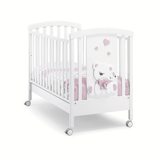 Patut bebelusi fetite Tato Erbesi cu sertar si laterala culisanta Italia Alb & Roz