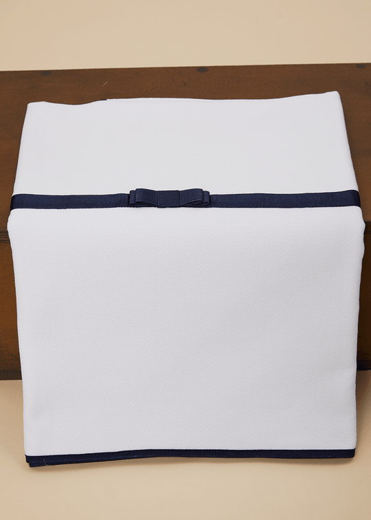 White Blanket With Navy Blue Insert AnneBebe 