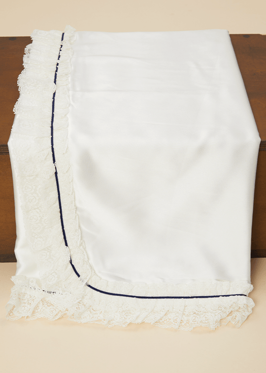 Pled Crem Cu Dantela & Insertie Bleumarin AnneBebe