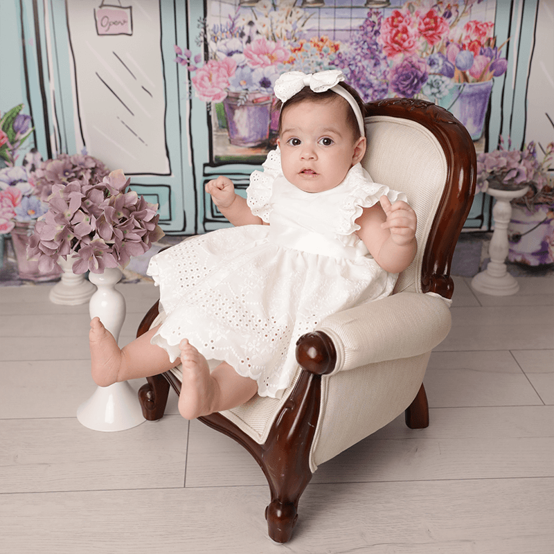 AnneBebe - Rochita Eleganta Fetite Antonela Crem Broderie AnneBebe