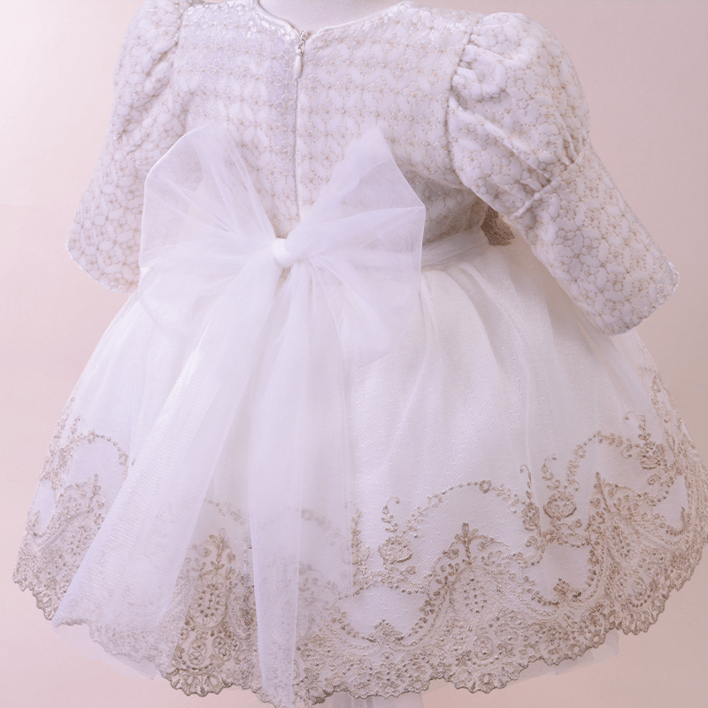 AnneBebe - Rochita Eleganta Fetite Crem Cappuccino Danteluta Annebebe