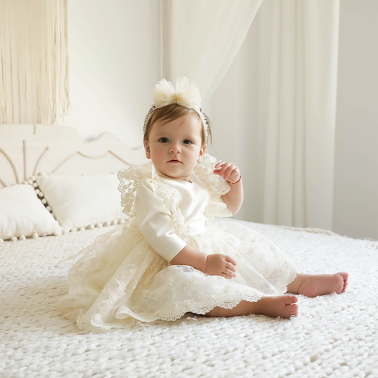 Rochita Eleganta Fetite Silvia Cappuccino  Dantela AnneBebe