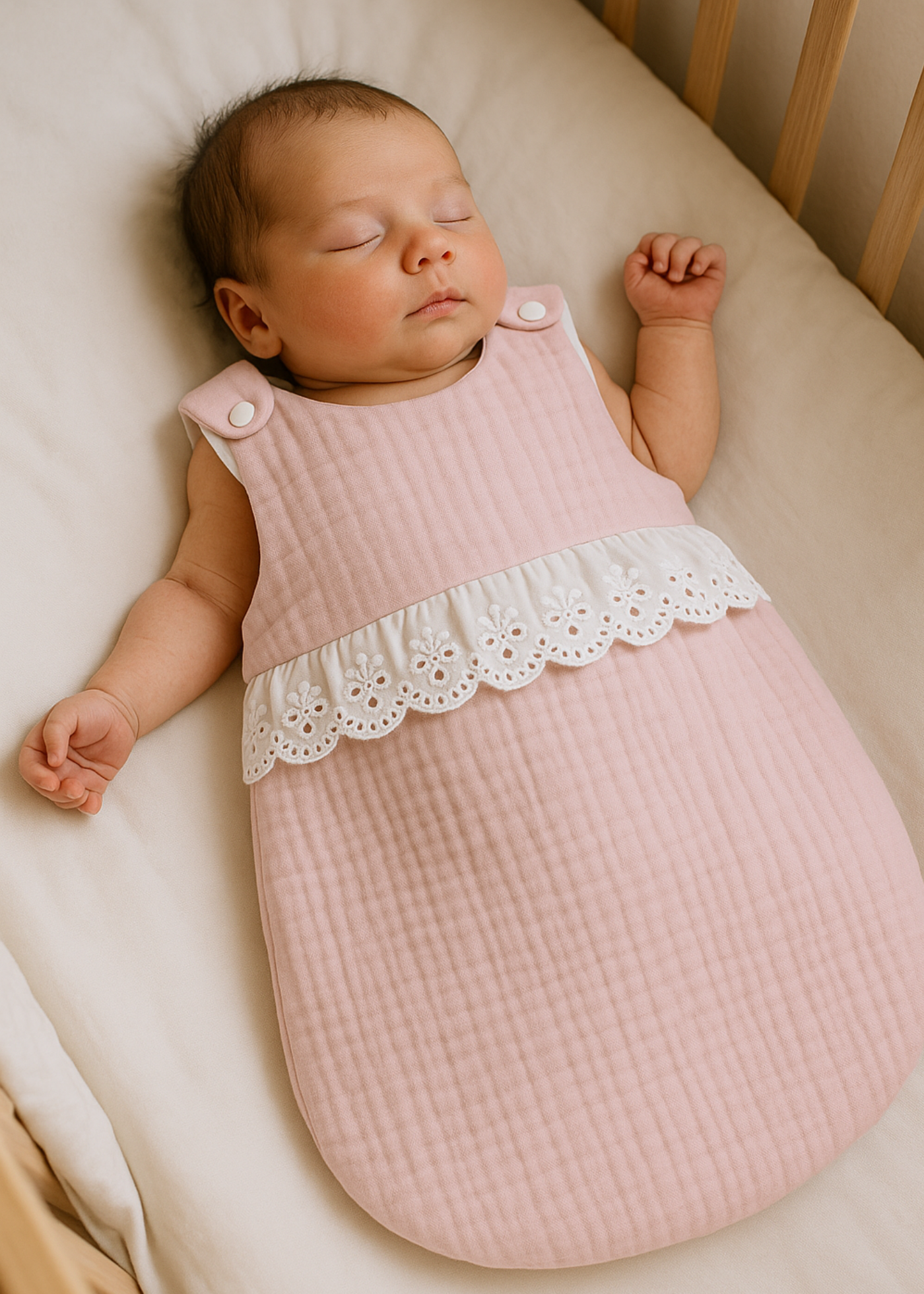 Pink Muslin Sleeping Bag for Girls AnneBebe 