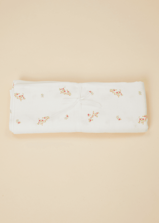 Scutec Textil Bebe Crem Cu Floricele AnneBebe