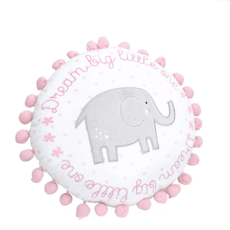 AnneBebe - Pernuta Rotunda Decorativa Cu Elefant Roz CG1719B